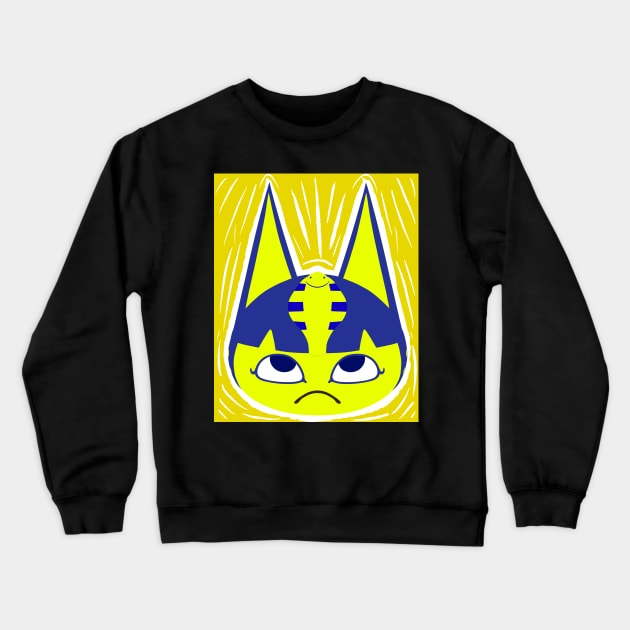 Ankha ACNH w/ Background Crewneck Sweatshirt by Apeiro-phobiac